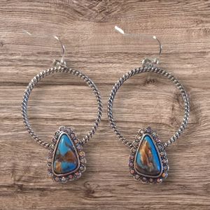 Turquoise Los Altos Silverstone hoop earrings